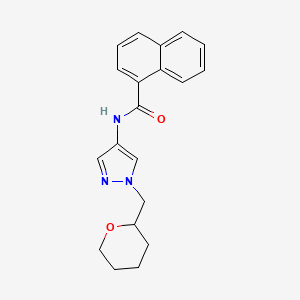 molecular formula C20H21N3O2 B2395501 N-(1-((tetrahydro-2H-pyran-2-yl)methyl)-1H-pyrazol-4-yl)-1-naphthamide CAS No. 2034611-38-4