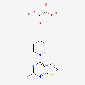 molecular formula C14H17N3O4S B2395504 2-Methyl-4-(piperidin-1-yl)thieno[2,3-d]pyrimidine oxalate CAS No. 381731-72-2