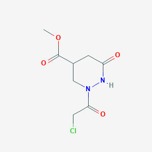 molecular formula C8H11ClN2O4 B2395505 2-(2-氯代乙酰基)-6-氧代-六氢-吡哒嗪-4-羧酸甲酯 CAS No. 251307-08-1
