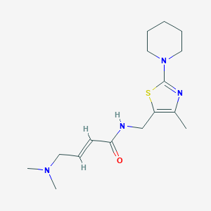 molecular formula C16H26N4OS B2395507 (E)-4-(Dimethylamino)-N-[(4-methyl-2-piperidin-1-yl-1,3-thiazol-5-yl)methyl]but-2-enamide CAS No. 2411333-80-5