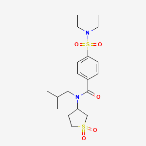 molecular formula C19H30N2O5S2 B2395517 4-(N,N-diethylsulfamoyl)-N-(1,1-dioxidotetrahydrothiophen-3-yl)-N-isobutylbenzamide CAS No. 898425-76-8