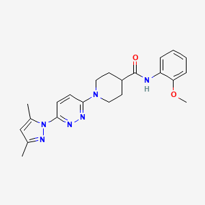 molecular formula C22H26N6O2 B2395518 1-(6-(3,5-dimethyl-1H-pyrazol-1-yl)pyridazin-3-yl)-N-(2-methoxyphenyl)piperidine-4-carboxamide CAS No. 1706013-88-8