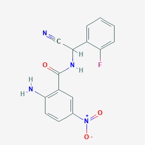 molecular formula C15H11FN4O3 B2395523 2-amino-N-[cyano(2-fluorophenyl)methyl]-5-nitrobenzamide CAS No. 1808593-44-3