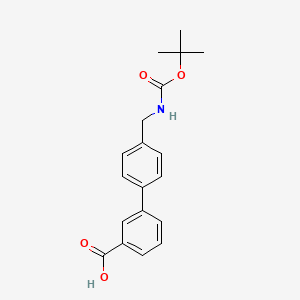 molecular formula C19H21NO4 B2395526 4'-[[Boc-amino]methyl]biphenyl-3-carboxylic acid CAS No. 880158-56-5