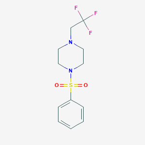molecular formula C12H15F3N2O2S B2395527 1-(Phenylsulfonyl)-4-(2,2,2-trifluoroethyl)piperazine CAS No. 1235636-89-1