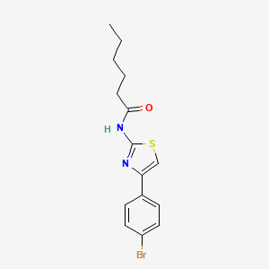 molecular formula C15H17BrN2OS B2395533 N-[4-(4-bromophenyl)-1,3-thiazol-2-yl]hexanamide CAS No. 461407-90-9