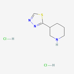 molecular formula C7H13Cl2N3S B2395538 2-Piperidin-3-yl-1,3,4-thiadiazole;dihydrochloride CAS No. 2470437-34-2