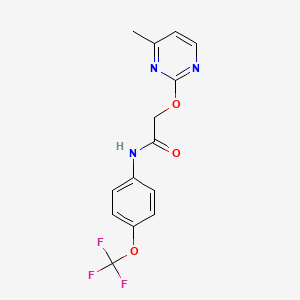 molecular formula C14H12F3N3O3 B2395547 2-((4-methylpyrimidin-2-yl)oxy)-N-(4-(trifluoromethoxy)phenyl)acetamide CAS No. 1251558-72-1
