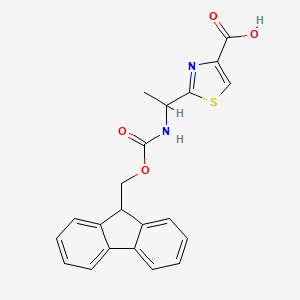 molecular formula C21H18N2O4S B2395559 2-[1-({[(9H-fluoren-9-yl)methoxy]carbonyl}amino)ethyl]-1,3-thiazole-4-carboxylic acid CAS No. 1518885-04-5