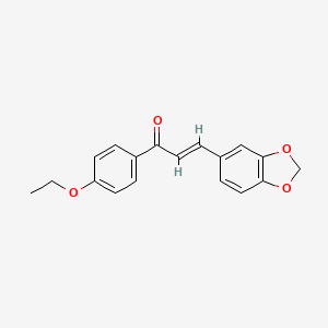 molecular formula C18H16O4 B2395560 (2E)-3-(2H-1,3-Benzodioxol-5-yl)-1-(4-ethoxyphenyl)prop-2-en-1-one CAS No. 1689543-96-1