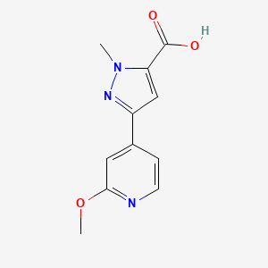 molecular formula C11H11N3O3 B2395567 5-(2-Methoxypyridin-4-yl)-2-methylpyrazole-3-carboxylic acid CAS No. 2229285-76-9