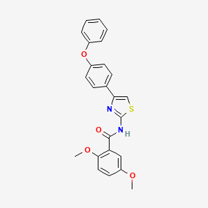 molecular formula C24H20N2O4S B2395581 2,5-dimethoxy-N-[4-(4-phenoxyphenyl)-1,3-thiazol-2-yl]benzamide CAS No. 955811-56-0