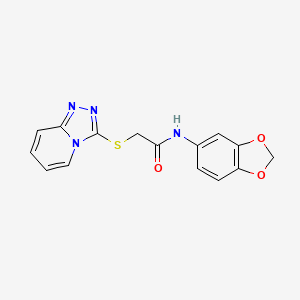 molecular formula C15H12N4O3S B2395597 N-(1,3-benzodioxol-5-yl)-2-([1,2,4]triazolo[4,3-a]pyridin-3-ylsulfanyl)acetamide CAS No. 304683-68-9