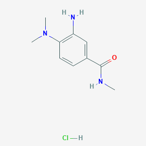 molecular formula C10H16ClN3O B2395598 3-amino-4-(dimethylamino)-N-methylbenzamide hydrochloride CAS No. 1324077-91-9