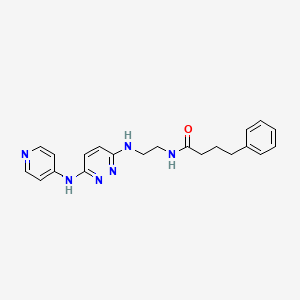molecular formula C21H24N6O B2395604 4-phenyl-N-(2-((6-(pyridin-4-ylamino)pyridazin-3-yl)amino)ethyl)butanamide CAS No. 1226443-21-5