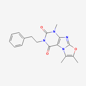 molecular formula C18H18N4O3 B2395608 1,6,7-trimethyl-3-phenethyloxazolo[2,3-f]purine-2,4(1H,3H)-dione CAS No. 899997-56-9