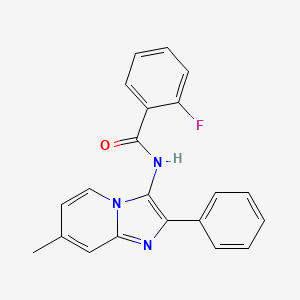 2-fluoro-N-(7-methyl-2-phenylimidazo[1,2-a]pyridin-3-yl)benzamide