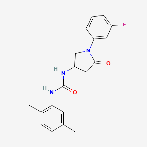 1-(2,5-Dimethylphenyl)-3-[1-(3-fluorophenyl)-5-oxopyrrolidin-3-yl]urea