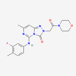 molecular formula C19H21FN6O3 B2395642 5-(3-fluoro-4-methylanilino)-7-methyl-2-(2-morpholino-2-oxoethyl)[1,2,4]triazolo[4,3-c]pyrimidin-3(2H)-one CAS No. 1251631-34-1