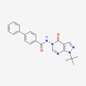 molecular formula C22H21N5O2 B2395644 N-(1-tert-butyl-4-oxopyrazolo[3,4-d]pyrimidin-5-yl)-4-phenylbenzamide CAS No. 899945-40-5