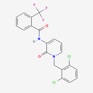 molecular formula C20H13Cl2F3N2O2 B2395645 N-[1-(2,6-dichlorobenzyl)-2-oxo-1,2-dihydro-3-pyridinyl]-2-(trifluoromethyl)benzenecarboxamide CAS No. 338784-39-7