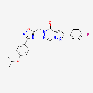 molecular formula C23H19FN6O3 B2395647 2-(6-allyl-5,7-dioxo-2-piperidin-1-yl-6,7-dihydro[1,3]thiazolo[4,5-d]pyrimidin-4(5H)-yl)-N-(2,6-dimethylphenyl)acetamide CAS No. 1226443-59-9