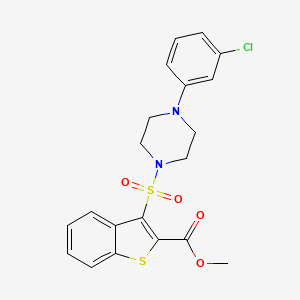 molecular formula C20H19ClN2O4S2 B2395649 Methyl 3-{[4-(3-chlorophenyl)piperazin-1-yl]sulfonyl}-1-benzothiophene-2-carboxylate CAS No. 899725-34-9