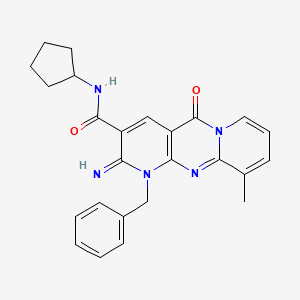 1-benzyl-N-cyclopentyl-2-imino-10-methyl-5-oxo-2,5-dihydro-1H-dipyrido[1,2-a:2',3'-d]pyrimidine-3-carboxamide