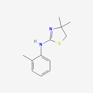 molecular formula C12H16N2S B2395663 4,4-dimethyl-N-(2-methylphenyl)-4,5-dihydro-1,3-thiazol-2-amine CAS No. 438030-19-4