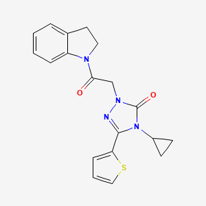 4-cyclopropyl-1-(2-(indolin-1-yl)-2-oxoethyl)-3-(thiophen-2-yl)-1H-1,2,4-triazol-5(4H)-one