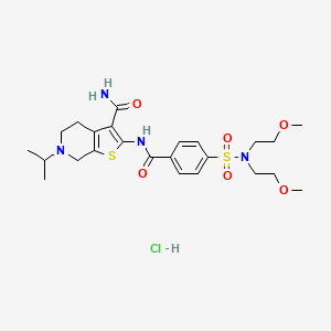 2-(4-(N,N-bis(2-methoxyethyl)sulfamoyl)benzamido)-6-isopropyl-4,5,6,7-tetrahydrothieno[2,3-c]pyridine-3-carboxamide hydrochloride