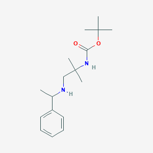 molecular formula C17H28N2O2 B2395678 tert-butyl N-[2-methyl-1-(1-phenylethylamino)propan-2-yl]carbamate CAS No. 1697288-42-8