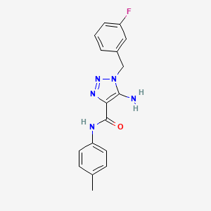 molecular formula C17H16FN5O B2395680 5-amino-1-(3-fluorobenzyl)-N-(4-methylphenyl)-1H-1,2,3-triazole-4-carboxamide CAS No. 899737-42-9