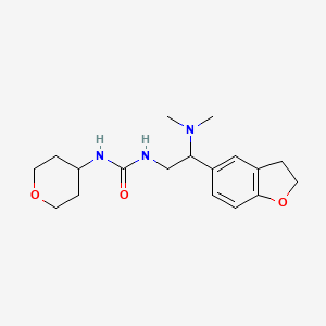 molecular formula C18H27N3O3 B2395683 1-(2-(2,3-dihydrobenzofuran-5-yl)-2-(dimethylamino)ethyl)-3-(tetrahydro-2H-pyran-4-yl)urea CAS No. 2034622-33-6