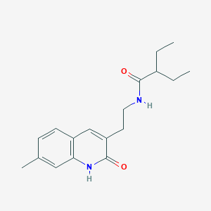 2-ethyl-N-[2-(7-methyl-2-oxo-1H-quinolin-3-yl)ethyl]butanamide