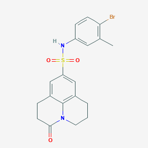 molecular formula C19H19BrN2O3S B2395693 N-(4-bromo-3-methylphenyl)-3-oxo-1,2,3,5,6,7-hexahydropyrido[3,2,1-ij]quinoline-9-sulfonamide CAS No. 898423-51-3