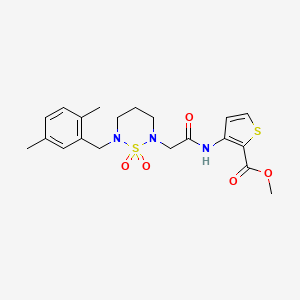 Methyl 3-({[6-(2,5-dimethylbenzyl)-1,1-dioxido-1,2,6-thiadiazinan-2-yl]acetyl}amino)thiophene-2-carboxylate