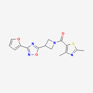molecular formula C15H14N4O3S B2395702 (2,4-Dimethylthiazol-5-yl)(3-(3-(furan-2-yl)-1,2,4-oxadiazol-5-yl)azetidin-1-yl)methanone CAS No. 1428358-59-1