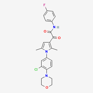 molecular formula C24H23ClFN3O3 B2395704 2-[1-(3-chloro-4-morpholinophenyl)-2,5-dimethyl-1H-pyrrol-3-yl]-N-(4-fluorophenyl)-2-oxoacetamide CAS No. 860610-34-0