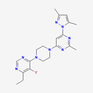 4-(3,5-Dimethylpyrazol-1-yl)-6-[4-(6-ethyl-5-fluoropyrimidin-4-yl)piperazin-1-yl]-2-methylpyrimidine