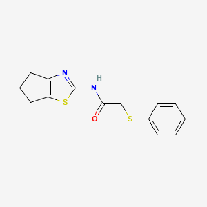 molecular formula C14H14N2OS2 B2395709 N-{4H,5H,6H-cyclopenta[d][1,3]thiazol-2-yl}-2-(phenylsulfanyl)acetamide CAS No. 600138-71-4