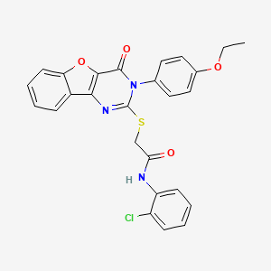 molecular formula C26H20ClN3O4S B2395711 N-(2-chlorophenyl)-2-((3-(4-ethoxyphenyl)-4-oxo-3,4-dihydrobenzofuro[3,2-d]pyrimidin-2-yl)thio)acetamide CAS No. 892278-12-5