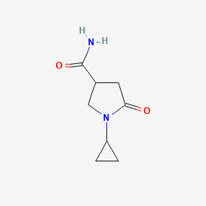 molecular formula C8H12N2O2 B2395713 1-Cyclopropyl-5-oxopyrrolidine-3-carboxamide CAS No. 1098349-74-6
