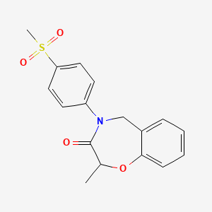 molecular formula C17H17NO4S B2395715 2-methyl-4-[4-(methylsulfonyl)phenyl]-4,5-dihydro-1,4-benzoxazepin-3(2H)-one CAS No. 1396862-93-3
