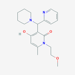 molecular formula C20H27N3O3 B2395717 4-hydroxy-1-(2-methoxyethyl)-6-methyl-3-(piperidin-1-yl(pyridin-2-yl)methyl)pyridin-2(1H)-one CAS No. 897735-52-3