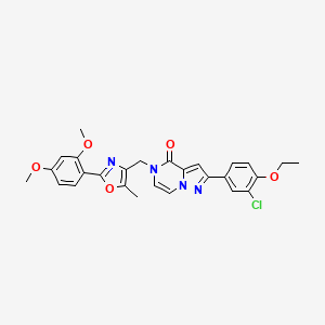 2-(3-chloro-4-ethoxyphenyl)-5-((2-(2,4-dimethoxyphenyl)-5-methyloxazol-4-yl)methyl)pyrazolo[1,5-a]pyrazin-4(5H)-one