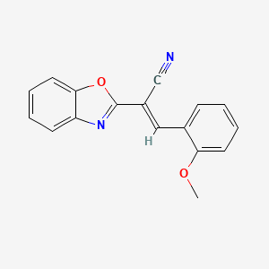 molecular formula C17H12N2O2 B2395726 (2E)-2-(1,3-benzoxazol-2-yl)-3-(2-methoxyphenyl)prop-2-enenitrile CAS No. 637747-91-2