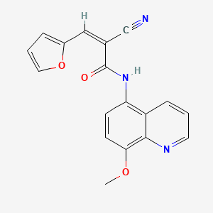 molecular formula C18H13N3O3 B2395727 (Z)-2-Cyano-3-(furan-2-yl)-N-(8-methoxyquinolin-5-yl)prop-2-enamide CAS No. 1375270-88-4