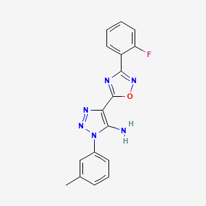 molecular formula C17H13FN6O B2395728 4-(3-(2-fluorophenyl)-1,2,4-oxadiazol-5-yl)-1-(m-tolyl)-1H-1,2,3-triazol-5-amine CAS No. 892768-87-5