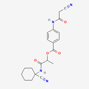 molecular formula C20H22N4O4 B2395730 [1-[(1-Cyanocyclohexyl)amino]-1-oxopropan-2-yl] 4-[(2-cyanoacetyl)amino]benzoate CAS No. 877942-60-4